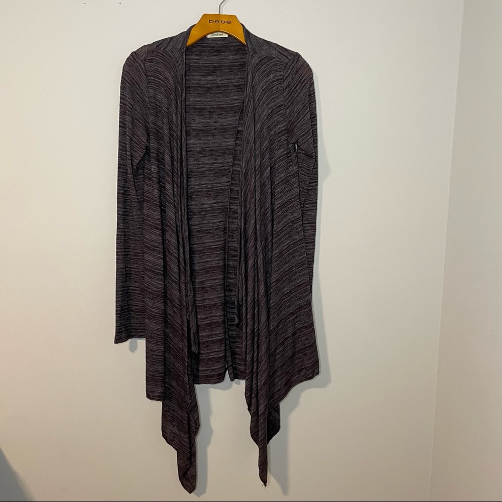 Shu Lami Split Back Striped Long Cardigan in size Small